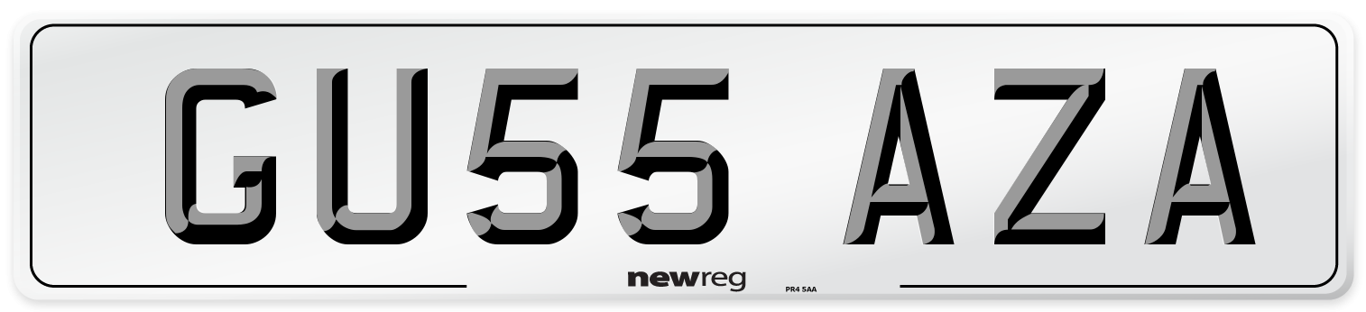 GU55 AZA Number Plate from New Reg